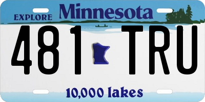 MN license plate 481TRU