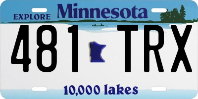 MN license plate 481TRX