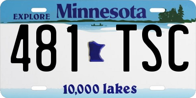 MN license plate 481TSC