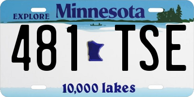 MN license plate 481TSE