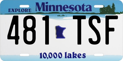 MN license plate 481TSF