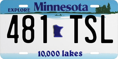 MN license plate 481TSL