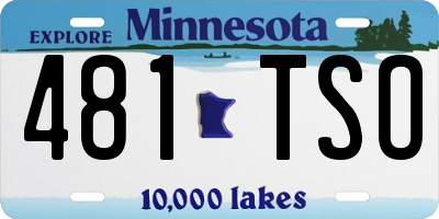 MN license plate 481TSO