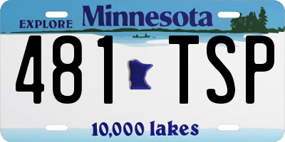 MN license plate 481TSP