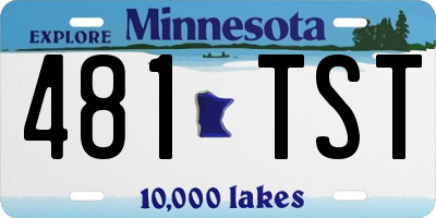 MN license plate 481TST
