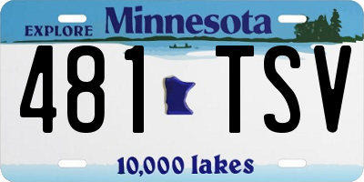 MN license plate 481TSV
