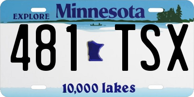 MN license plate 481TSX