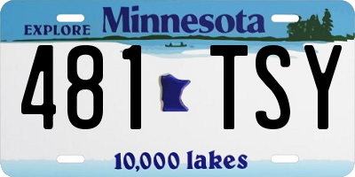 MN license plate 481TSY