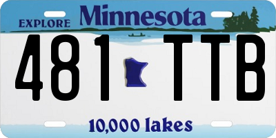 MN license plate 481TTB