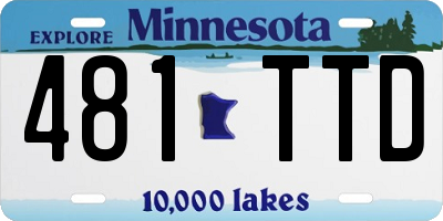 MN license plate 481TTD