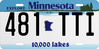 MN license plate 481TTI