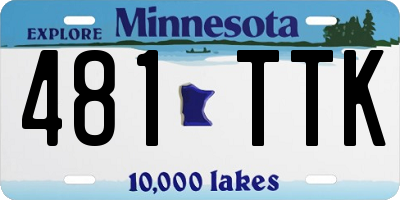 MN license plate 481TTK