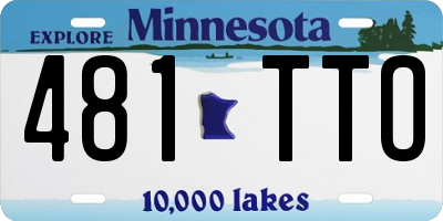 MN license plate 481TTO