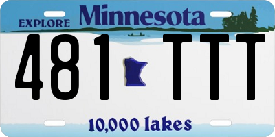 MN license plate 481TTT