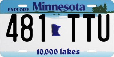MN license plate 481TTU