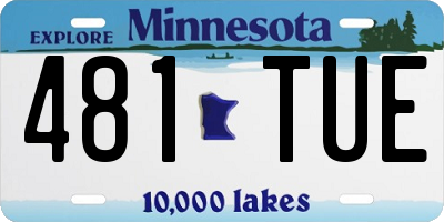 MN license plate 481TUE
