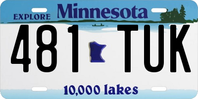 MN license plate 481TUK