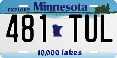 MN license plate 481TUL