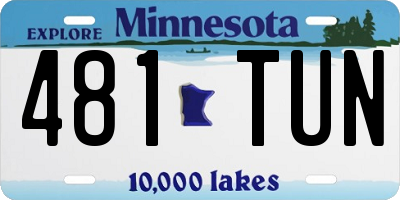 MN license plate 481TUN