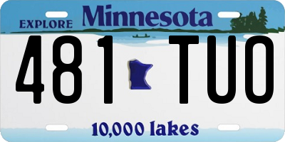 MN license plate 481TUO
