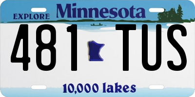 MN license plate 481TUS