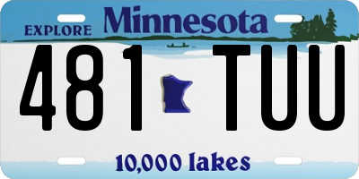MN license plate 481TUU