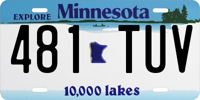 MN license plate 481TUV