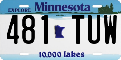 MN license plate 481TUW