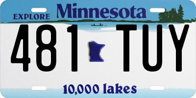 MN license plate 481TUY