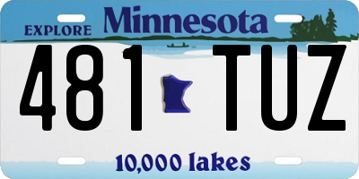 MN license plate 481TUZ