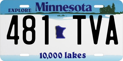 MN license plate 481TVA