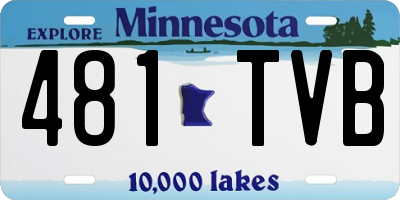 MN license plate 481TVB