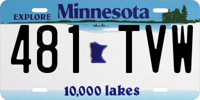 MN license plate 481TVW