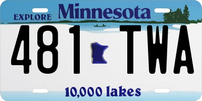 MN license plate 481TWA