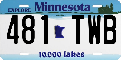 MN license plate 481TWB