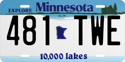 MN license plate 481TWE