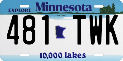 MN license plate 481TWK