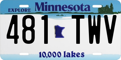 MN license plate 481TWV