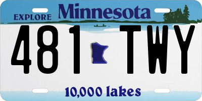 MN license plate 481TWY