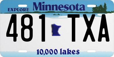 MN license plate 481TXA