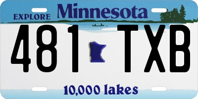 MN license plate 481TXB