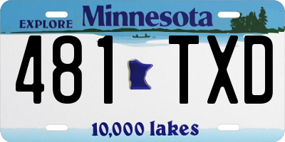 MN license plate 481TXD