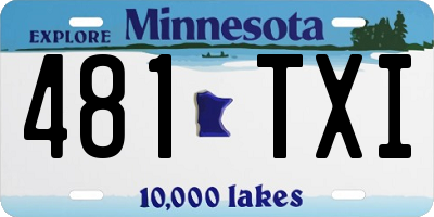 MN license plate 481TXI