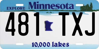 MN license plate 481TXJ