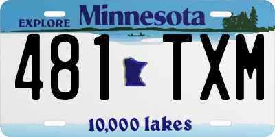 MN license plate 481TXM