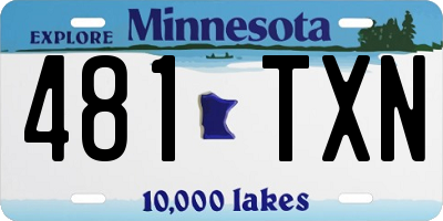 MN license plate 481TXN