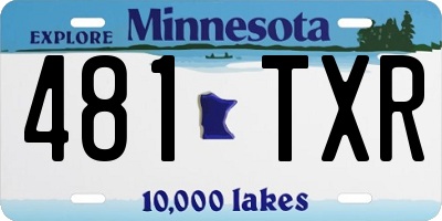 MN license plate 481TXR