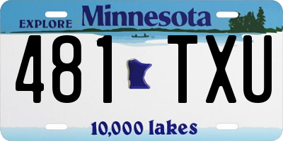 MN license plate 481TXU
