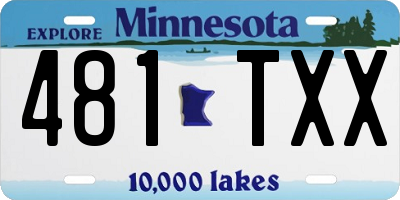 MN license plate 481TXX