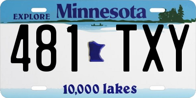MN license plate 481TXY